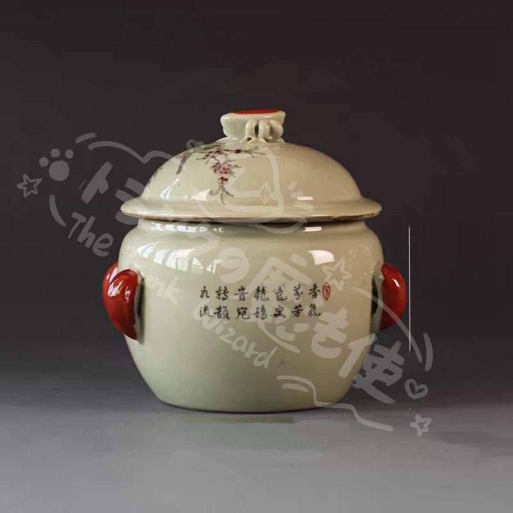新年ギフト景徳鎮 粉彩花鳥蓋缶 茶缶 最新 工芸品 美術品 置物CZW1207P389