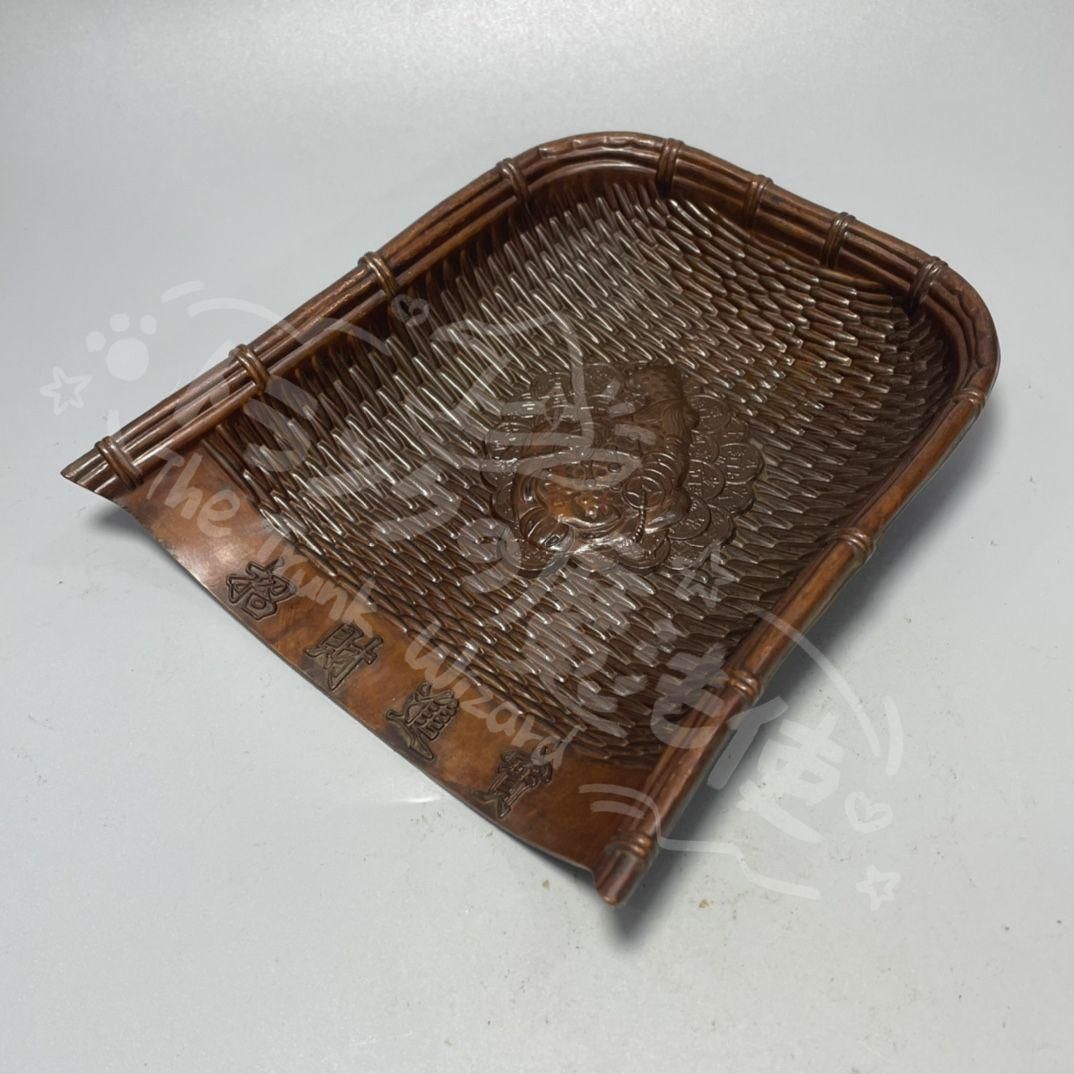 新年ギフト銅器 箕は財を招き宝に入る 五穀豊穣 工芸品 美術品 置物