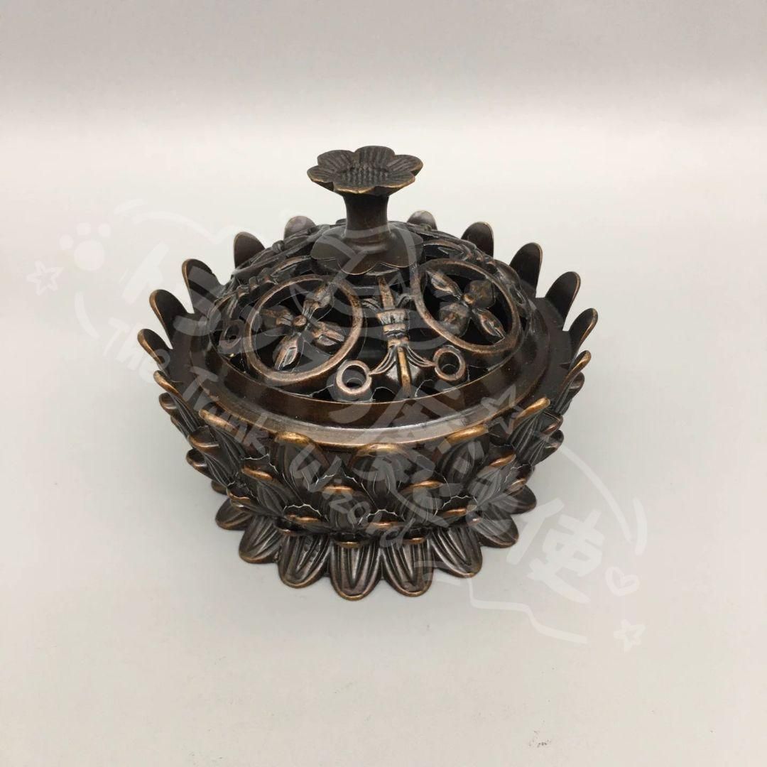 新年ギフト銅細工 香炉 蓮華香炉 禅意薫香炉 茶道沈香炉 香道具