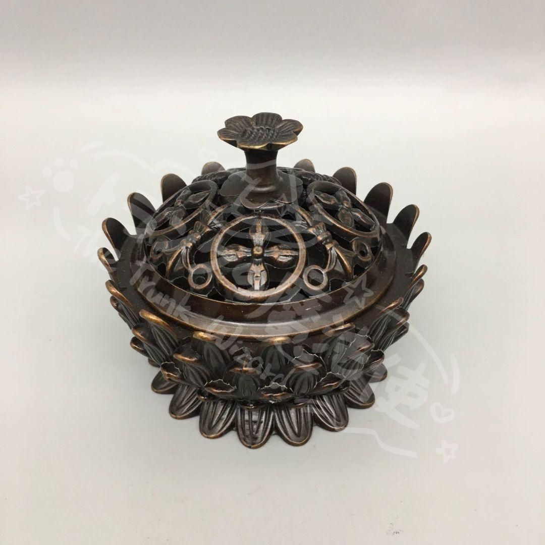 新年ギフト銅細工 香炉 蓮華香炉 禅意薫香炉 茶道沈香炉 香道具