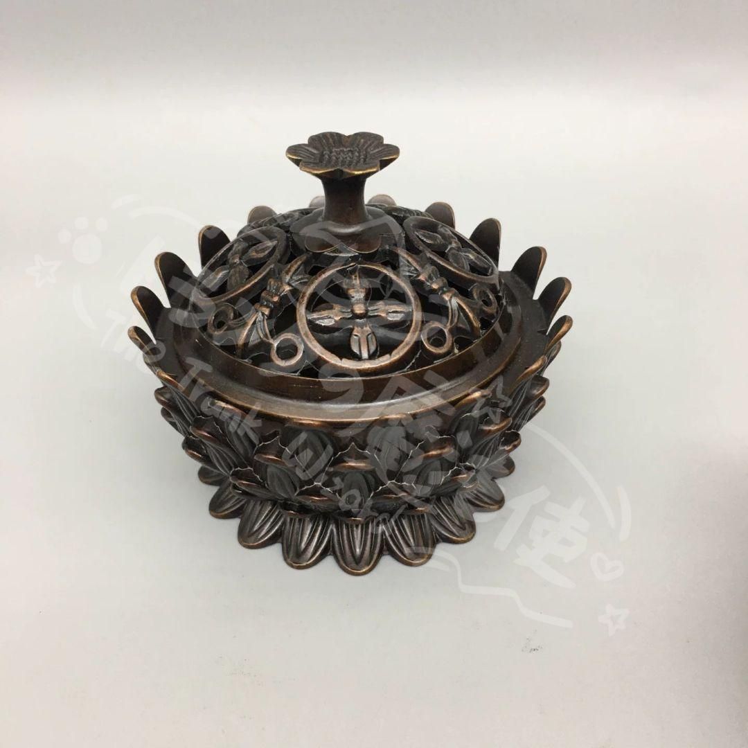 新年ギフト銅細工 香炉 蓮華香炉 禅意薫香炉 茶道沈香炉 香道具