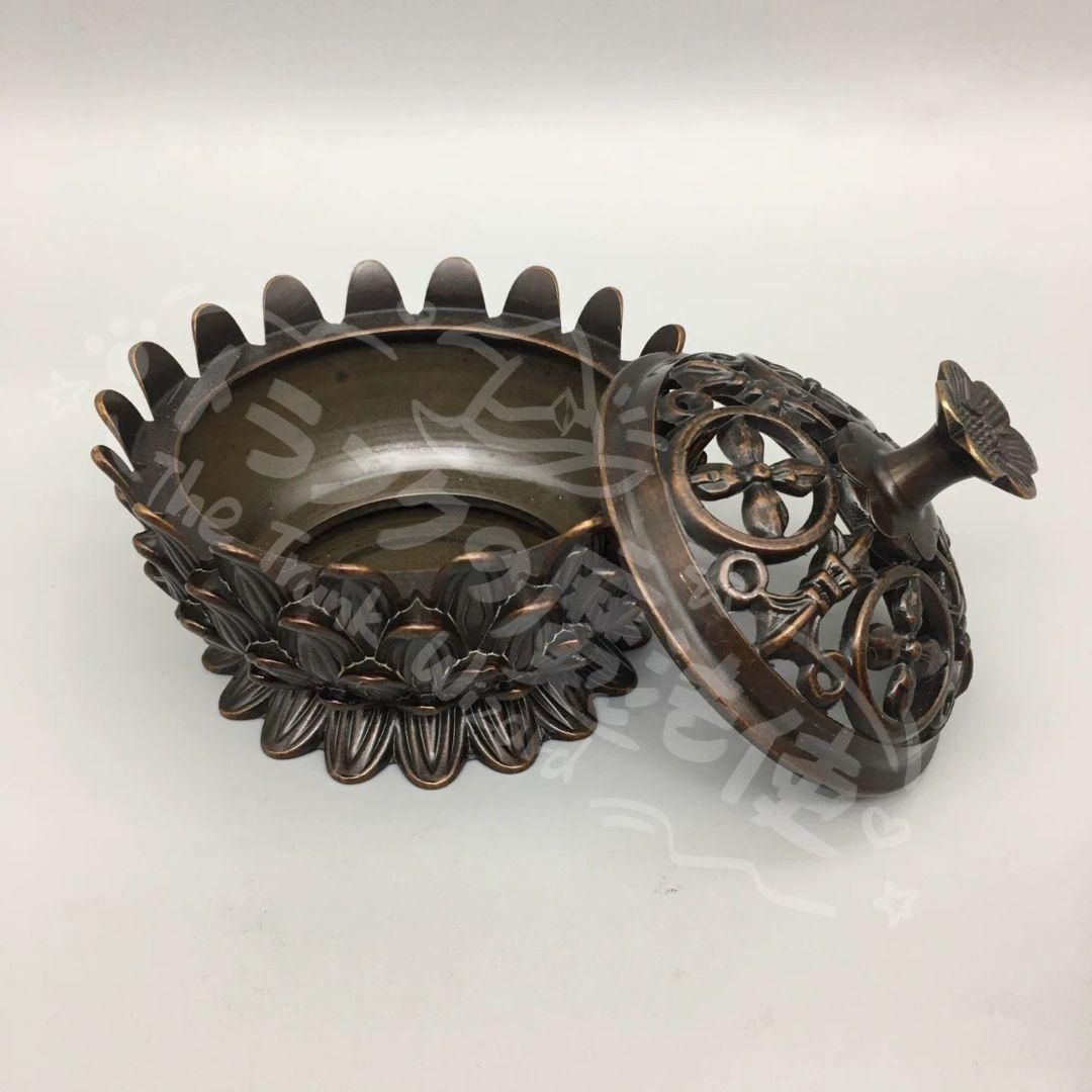 新年ギフト銅細工 香炉 蓮華香炉 禅意薫香炉 茶道沈香炉 香道具