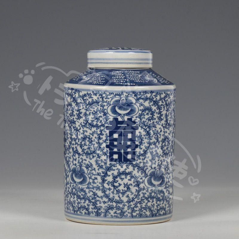 新年ギフト青花磁器喜字茶壺 景徳鎮 陶磁器 装飾品 現代工芸品美術品