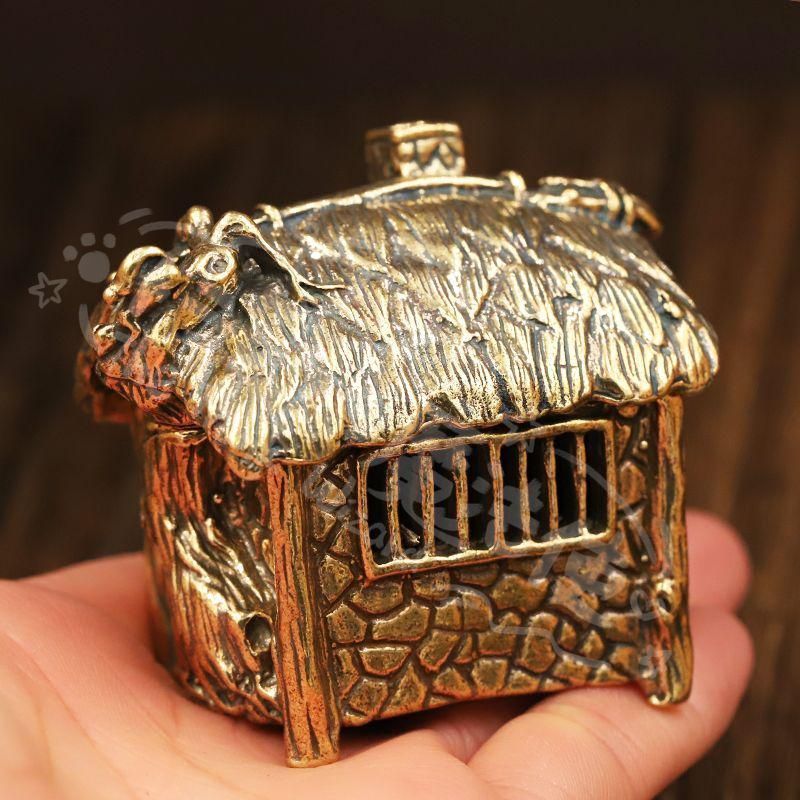 新年ギフト香炉 茅屋香炉 香挿 茶道具 香道具 工芸品 銅製品 置物