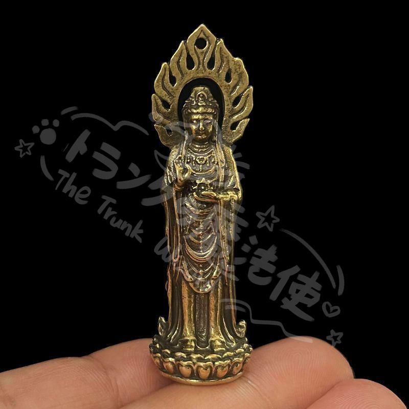 新年ギフト銅細工 聖観音菩薩像 装飾品 工芸品 美術品 置物CZW1207P857