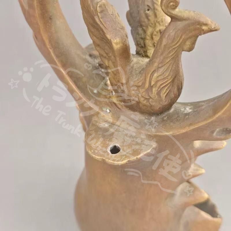 新年ギフト乾隆 火鳳凰倒流香香炉 薫香炉室内 開運 風水 招財 置物