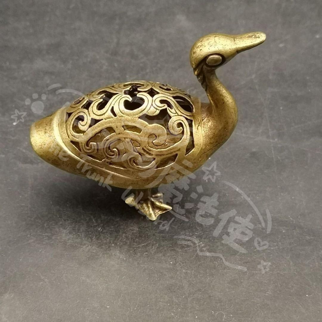 新年ギフト銅細工アヒル香炉 書道具 文房具 装飾品 工芸品 美術品 置物