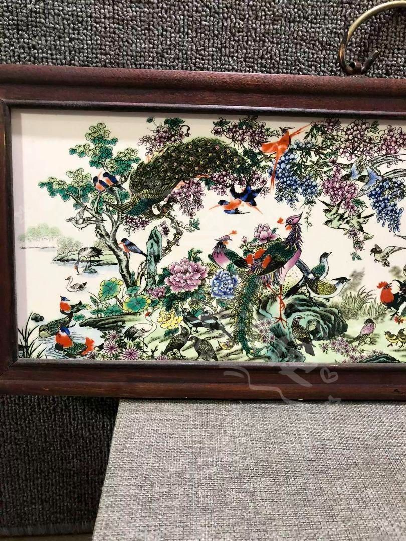 パステル花鳥陶板画 百鳥朝鳳 応接間 玄関 茶室 書斎 装飾品 工芸品 置物 新年ギフト百鳥朝鳳 パステル花鳥陶板画 応接間 書斎 懸掛 装飾品 工芸