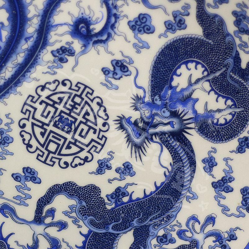 新年ギフト大清乾隆龍鳳呈祥青磁皿 景徳鎮 陶磁器 装飾品 現代工芸品