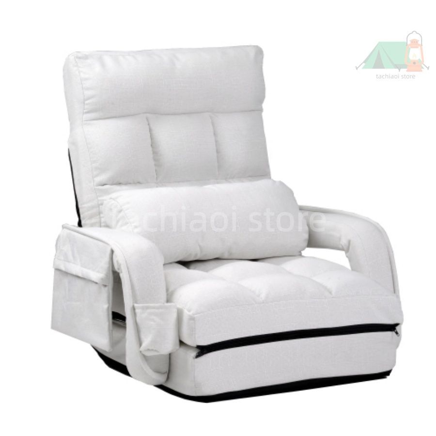 座椅子 リクライニング 14段ギア リクライニングチェアー ファブリック 座イス おしゃれ 椅子 チェアー いす イス コンパクト ホワイト