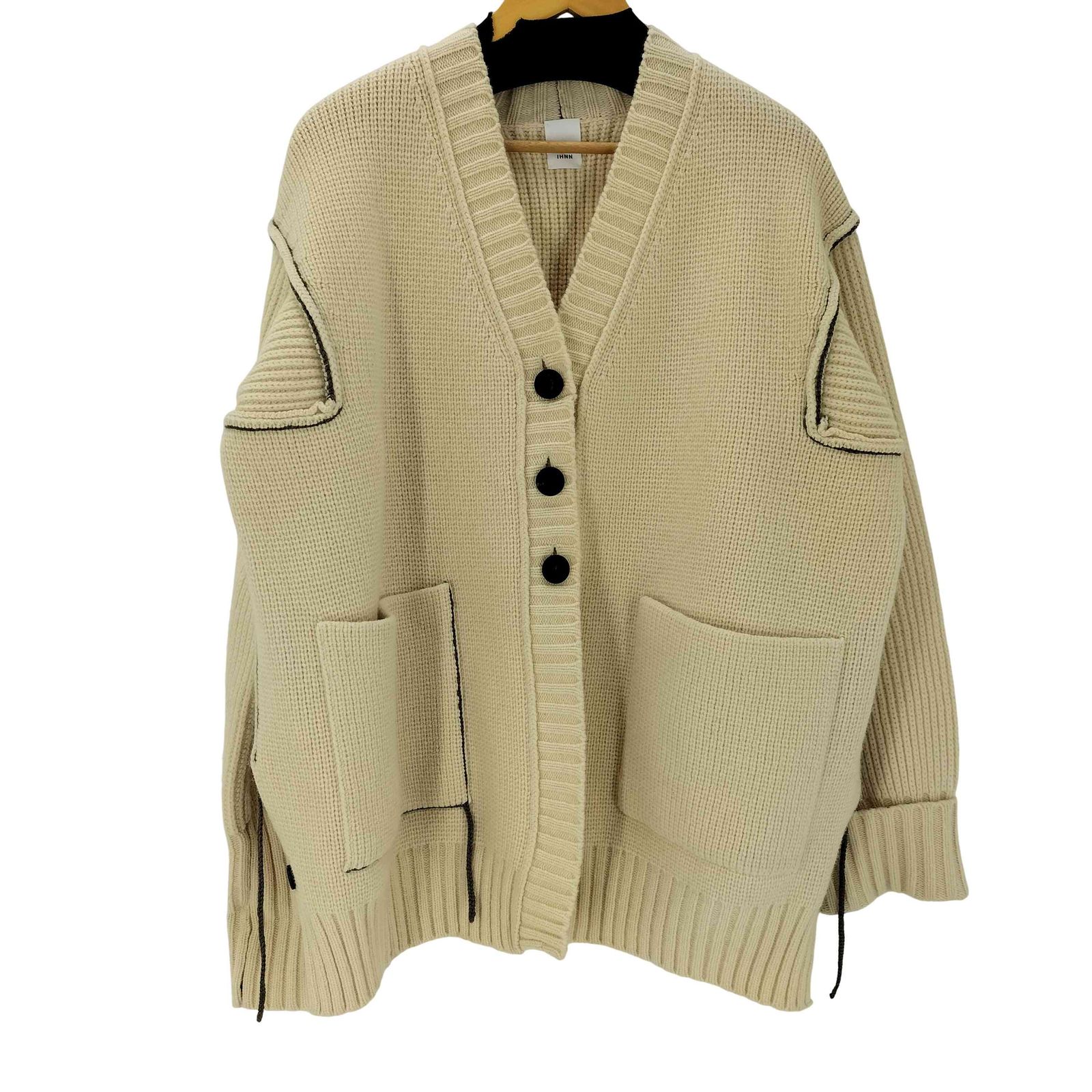IHNN(イン) カラーステッチローゲージカーディガンカーディガン レディース JPN：38 【中古】【ブランド古着バズストア】 イン IHNN カラーステッチローゲージカーディガンカーディガン