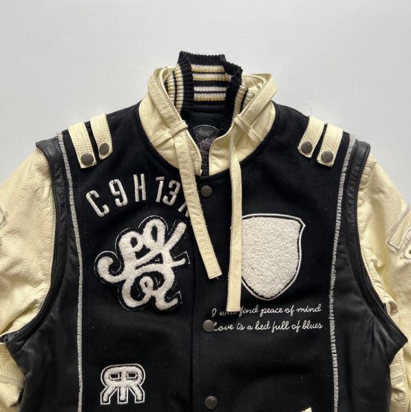 2024 【ROEN】 ディアスキン スタジアムジャケット ブラック ホワイト