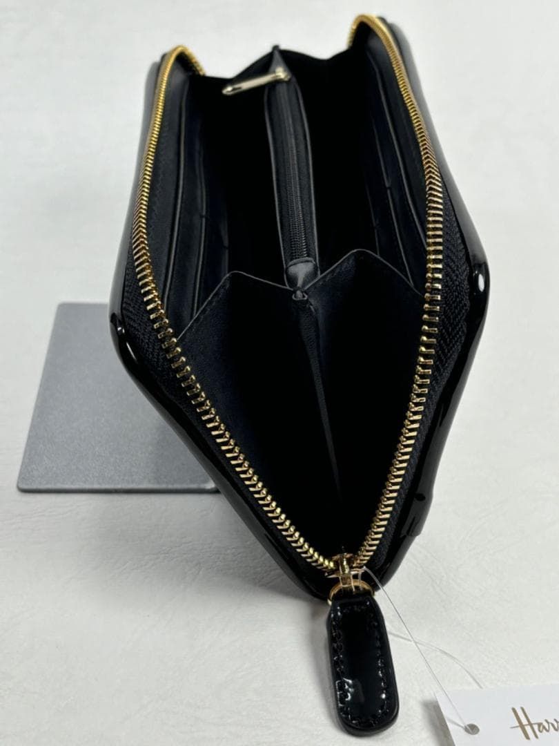 ◇ハロッズ◇新品 美品 エナメル 長財布 Christie Chevron 黒 - メルカリ