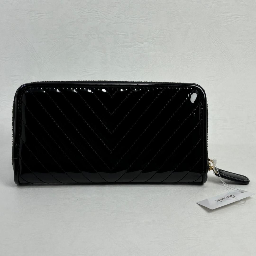 ◇ハロッズ◇新品 美品 エナメル 長財布 Christie Chevron 黒 - メルカリ