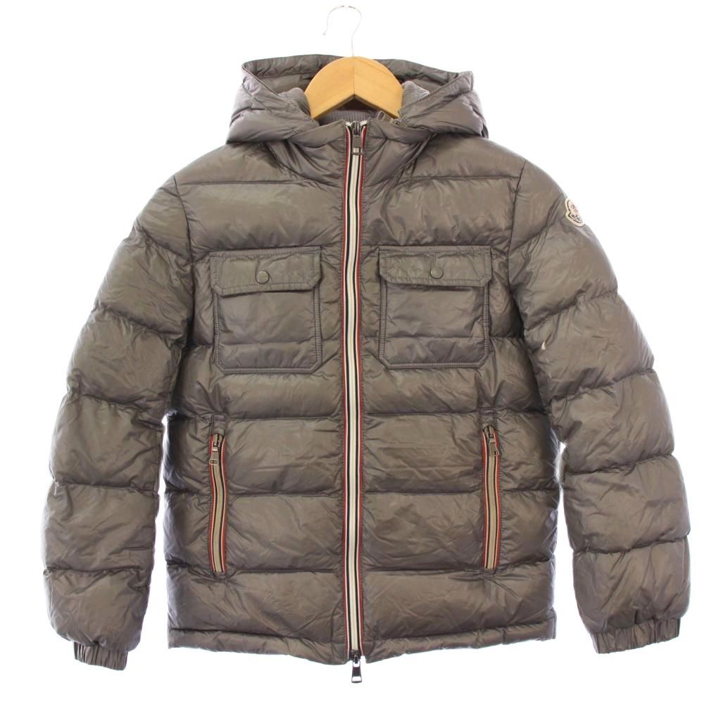 モンクレール MONCLER ダウンジャケット アウター ジップアップ ショート丈 フード ナイロン 140 cm グレー BB