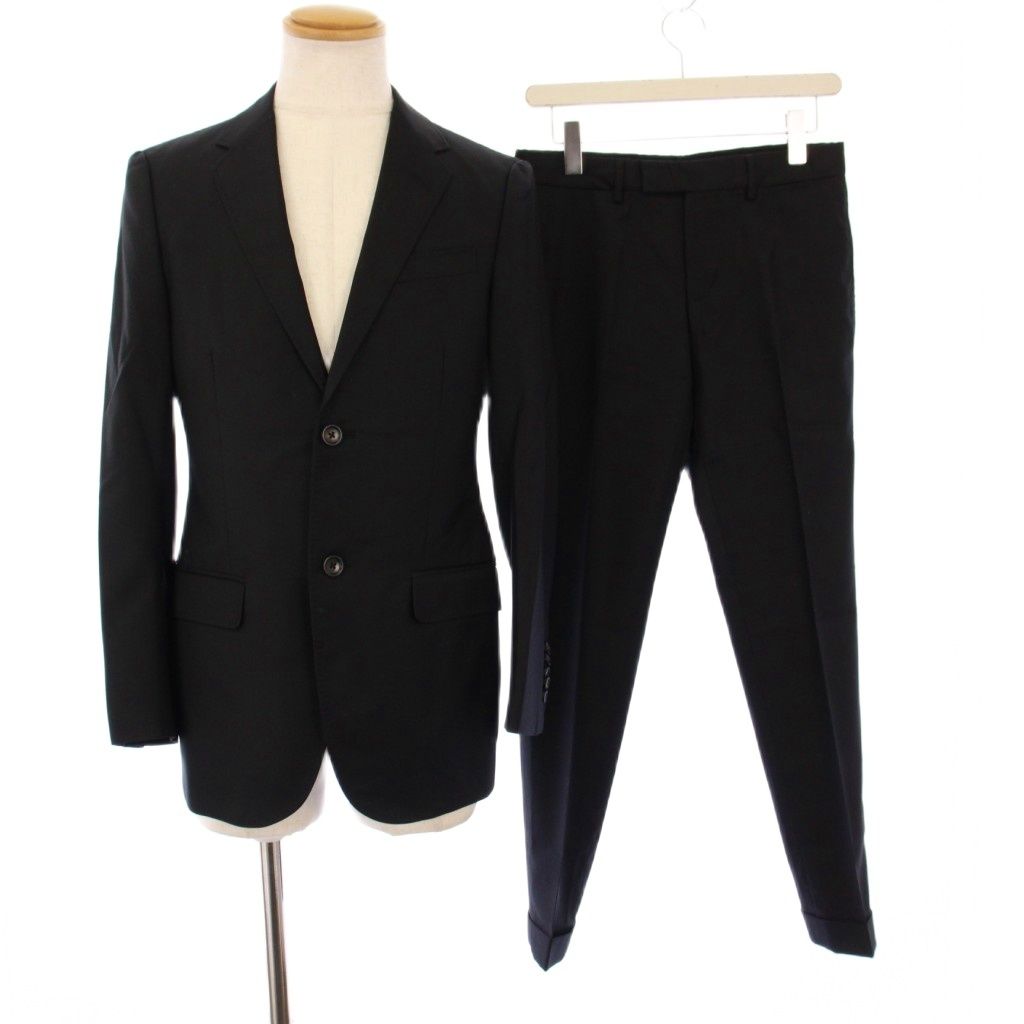 グッチ GUCCI シングルスーツ テーラードジャケット パンツ スラックス 7 44 R 黒 406135 KH
