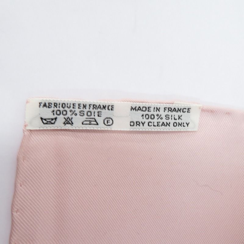 HERMES エルメス ハンカチ カレ 90 Springs スカーフ ピンク 135 ハンカチ 小物