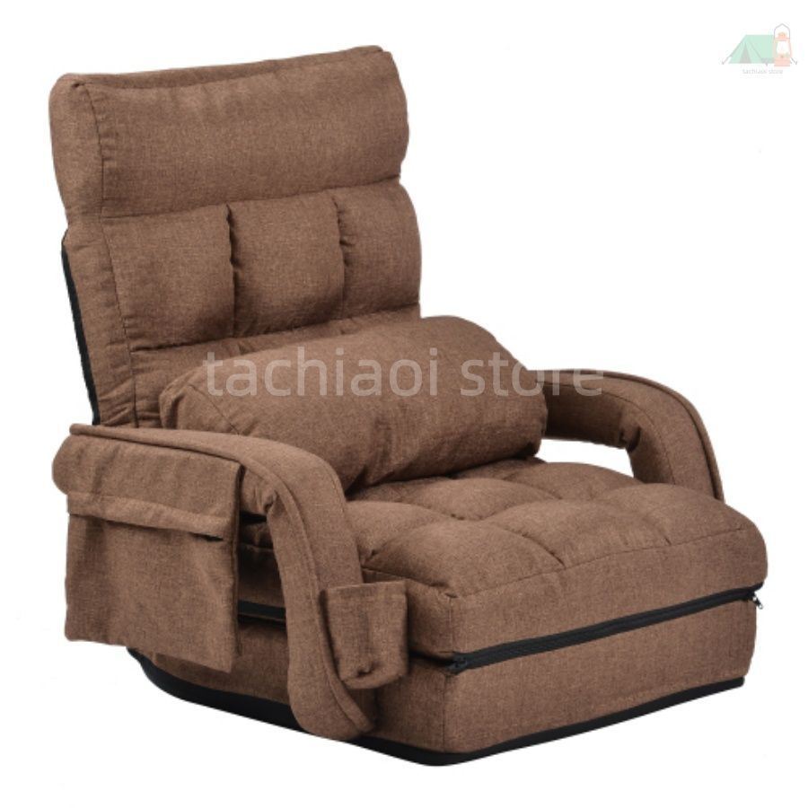 座椅子 リクライニング 14段ギア リクライニングチェアー ファブリック 座イス おしゃれ 椅子 チェアー いす イス コンパクト ブラウン