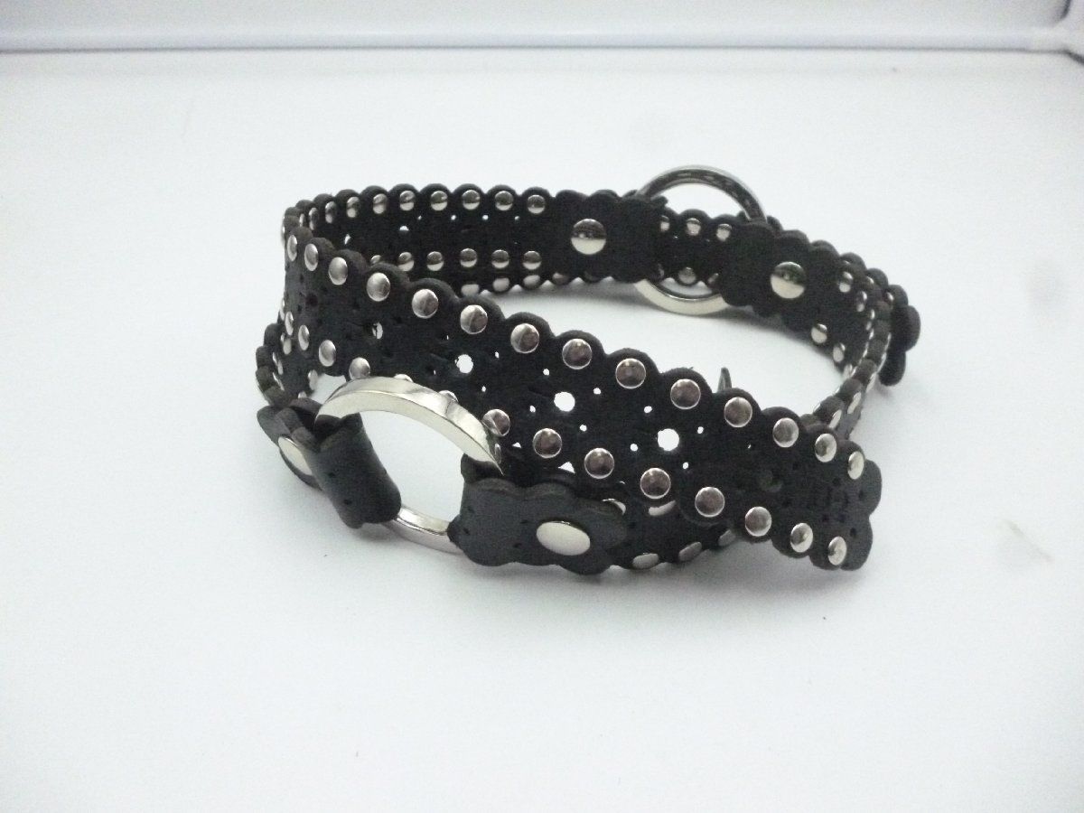 スタッズ ベルト レザー ブラック