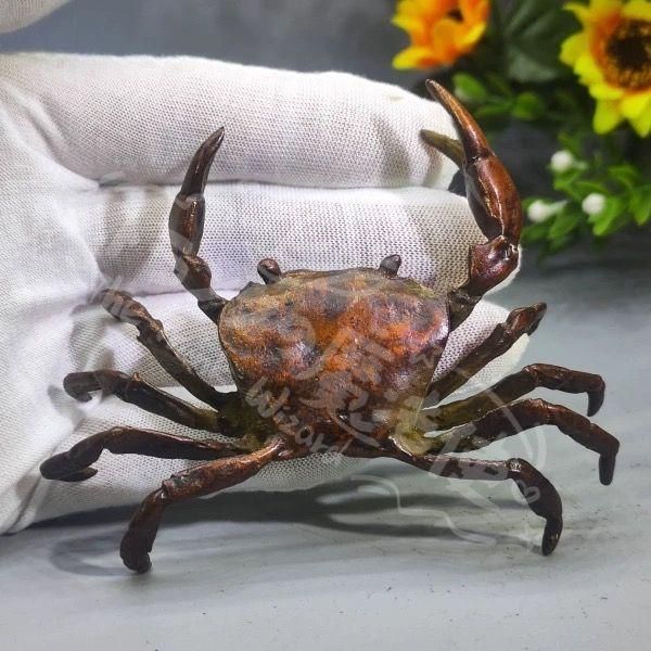 新年ギフト銅製 蟹 茶台茶寵 ショップ 茶道具 蓋置 装飾品 工芸品