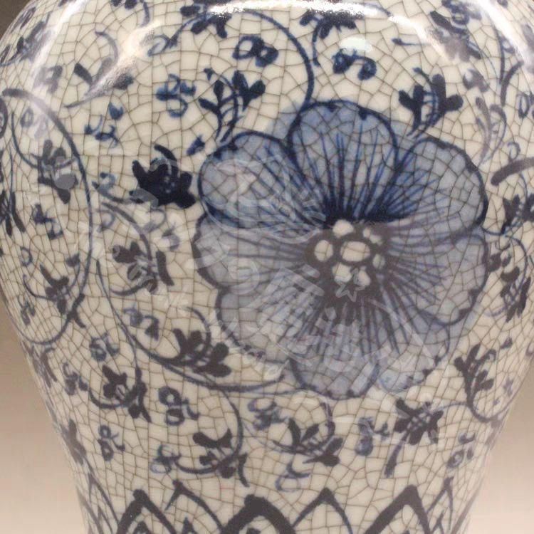新年ギフト宋哥窯開片青花玉壺 花瓶 景徳鎮 陶磁器 装飾品 現代工芸品