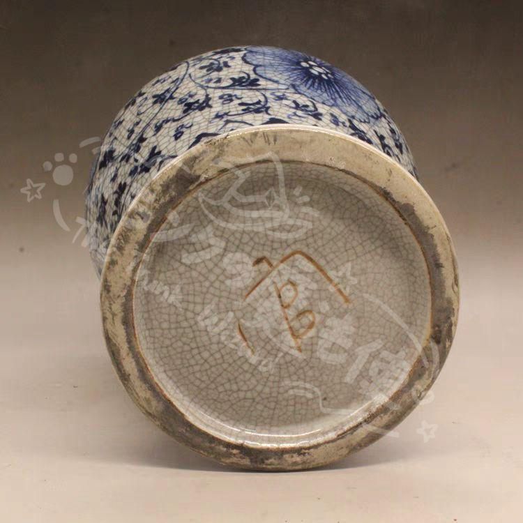 新年ギフト宋哥窯開片青花玉壺 花瓶 景徳鎮 陶磁器 装飾品 現代工芸品