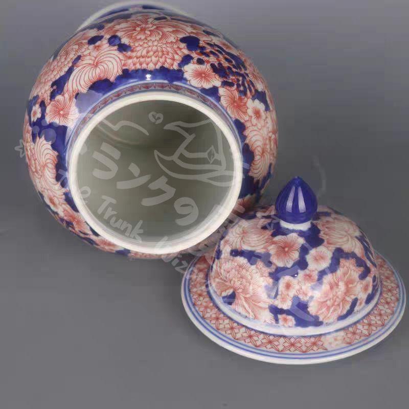 新年ギフト万花紋将軍缶 賞物観賞瓶 景徳鎮 陶磁器 現代工芸品 美術品