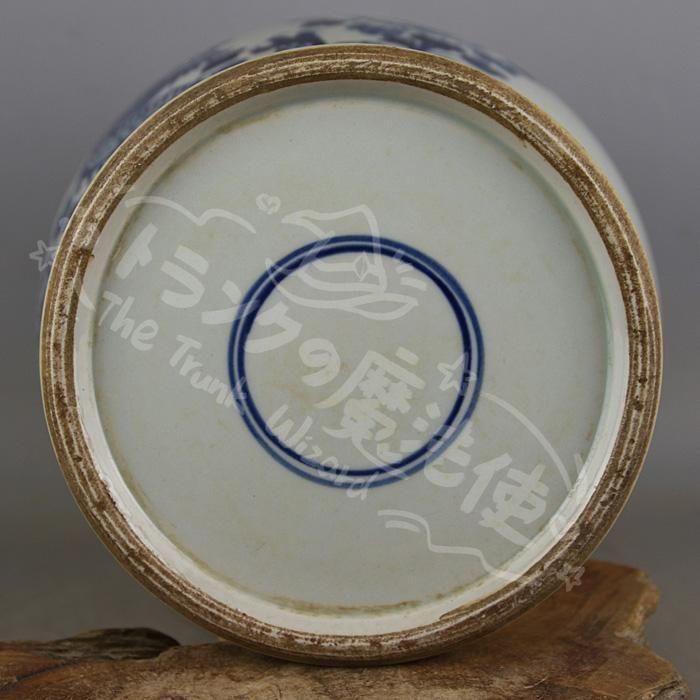 新年ギフト清康煕青花竜着牡丹紋将軍缶 景徳鎮 陶磁器 装飾品 現代工芸