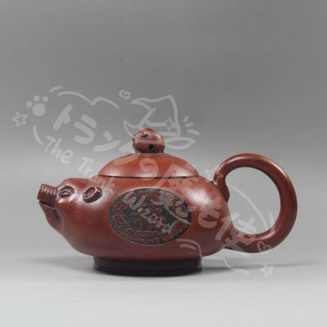 新年ギフト豚の壺 紫砂壺?紫泥急須?茶壺?茶道具 置物CZW1207P914