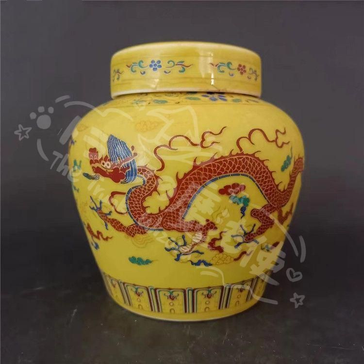斗彩龍鳳紋紅胎天字壺茶壺 景徳鎮 陶磁器 装飾品 現代工芸品 美術品 置物 新年ギフト黄釉斗彩竜紋天の字壺 景徳鎮 陶磁器 装飾品 現代工芸品美術