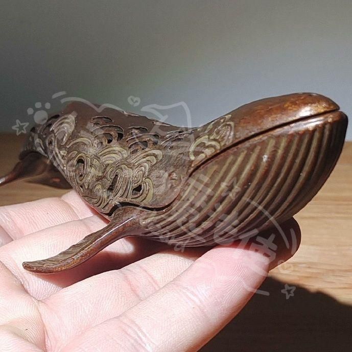 新年ギフト銅細工 くじら香炉 香道具 装飾品 工芸品 美術品 置物