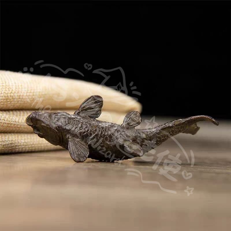 新年ギフト銅細工 鯉 茶寵 茶台 装飾品 工芸品 美術品 置物CZW1207P230