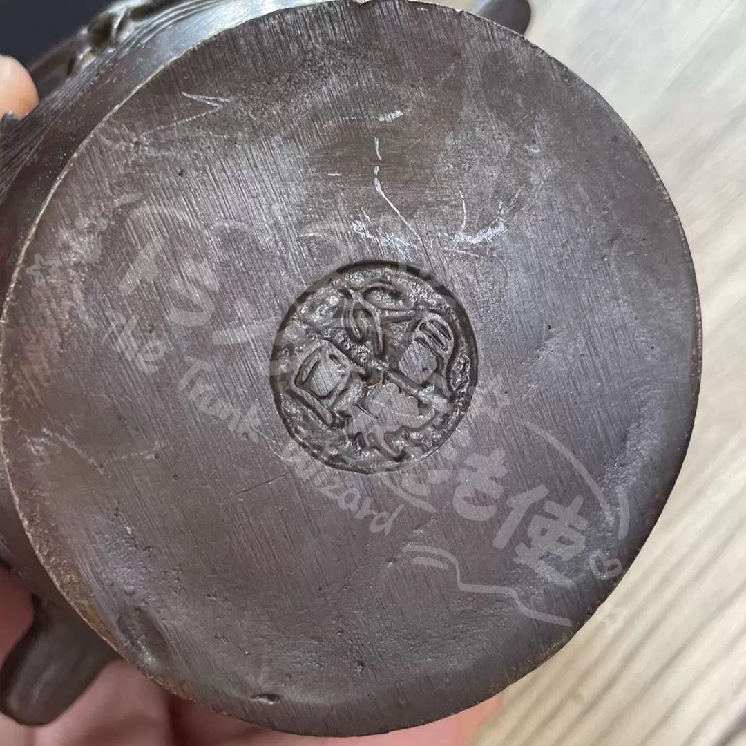 新年ギフト香炉 双獣耳浮彫盤竜薫香炉 香具 仏堂香炉 工芸品 銅製品