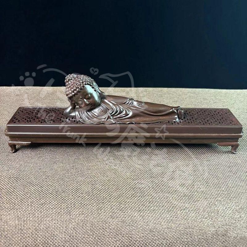 新年ギフト銅 細工 銅香炉 臥仏線香薫香炉 置物