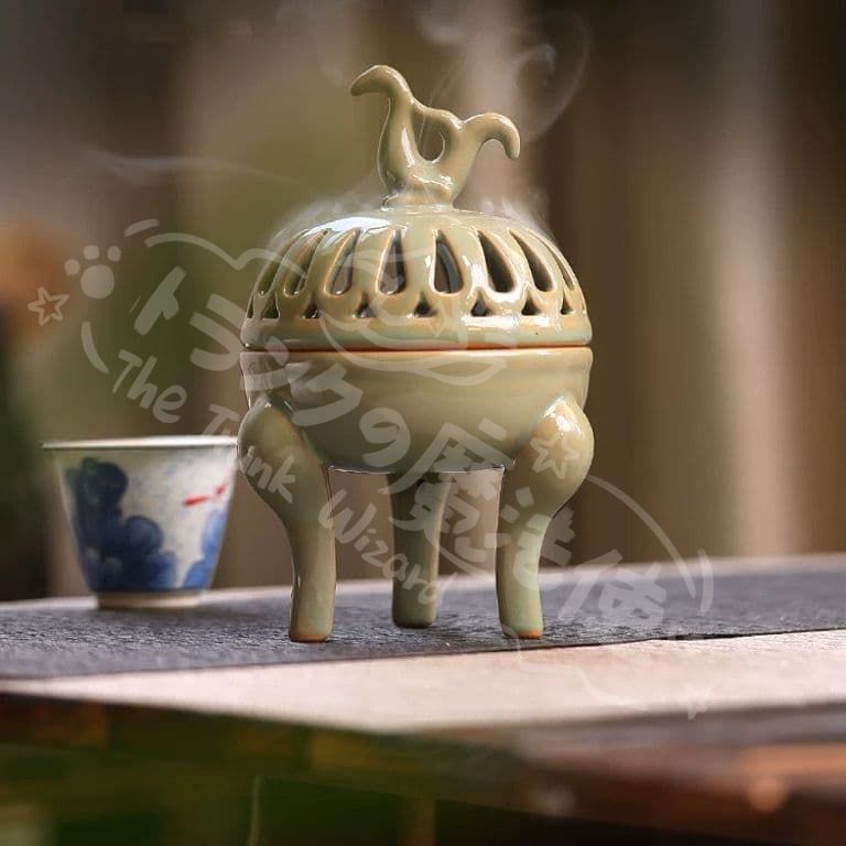 新年ギフト香炉 陶磁 三足檀盤香炉 沈香 茶道 置物CZW1207P243 - メルカリ
