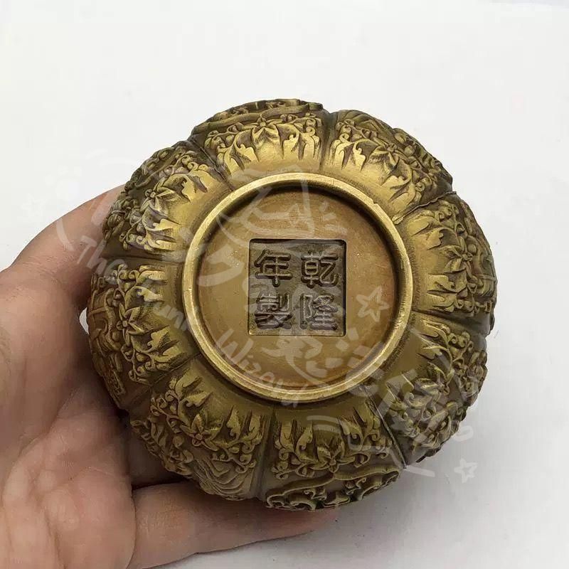 新年ギフト銅製 かぼちゃの香炉 室内薫香炉 香道具 装飾品 工芸品 置物