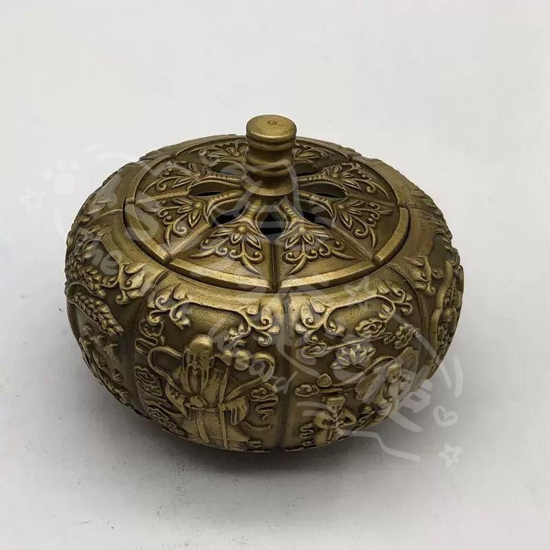 新年ギフト銅製 かぼちゃの香炉 室内薫香炉 香道具 装飾品 工芸品 置物