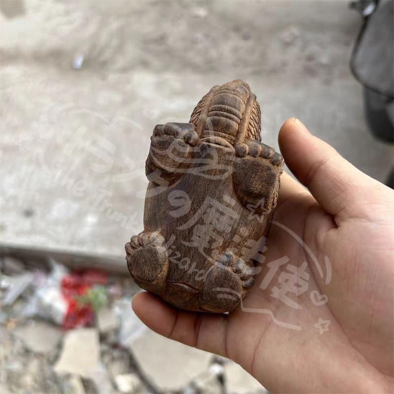 新年ギフト木彫り 竜亀 縁起物 風水 開運 装飾品 工芸品 置物