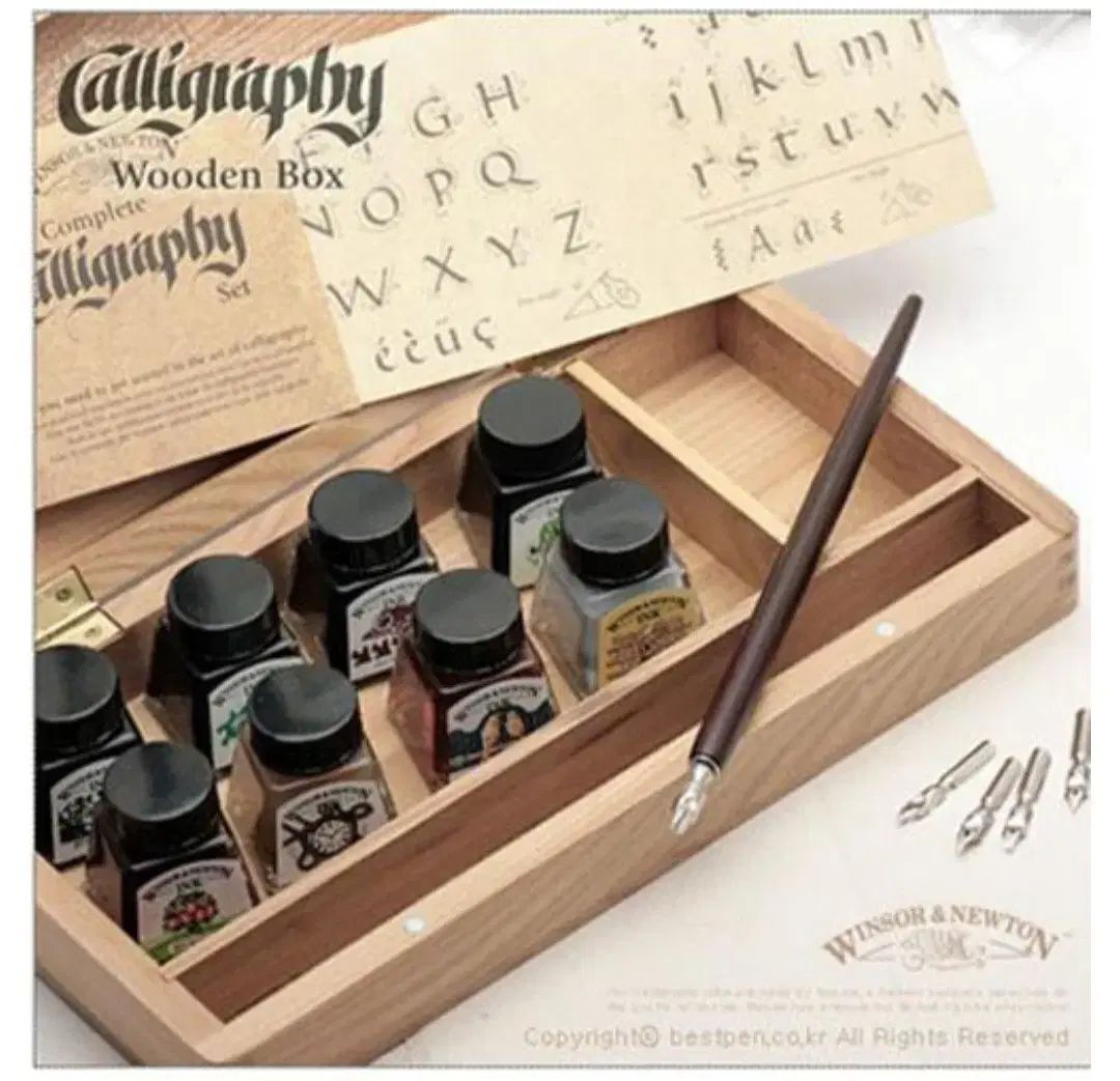 ウィンザーアンドニュートン カリグラフィー万年筆 ウッドボックスセット