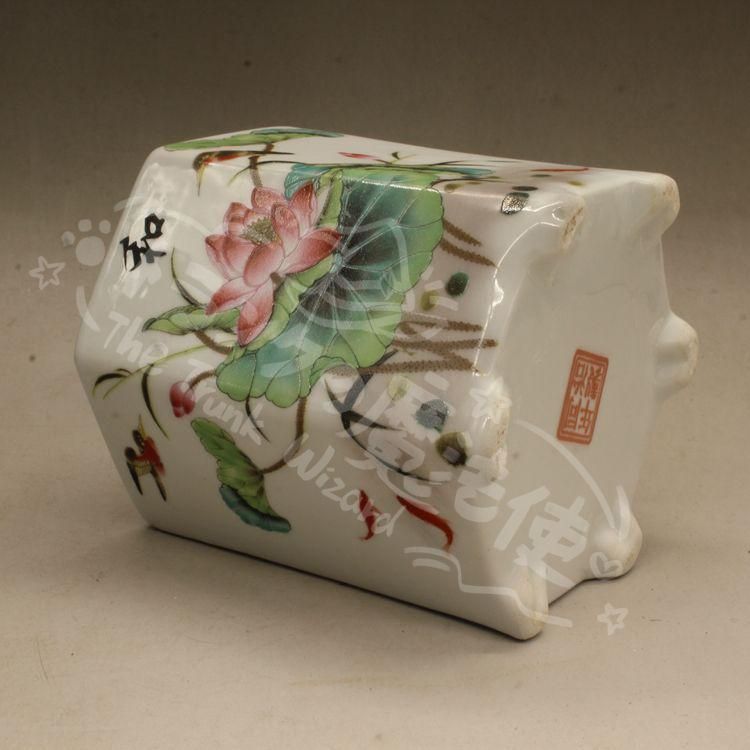 新年ギフト中国美術 彩蓮花六方小筆箱 書道具 文房具 工芸品 美術品