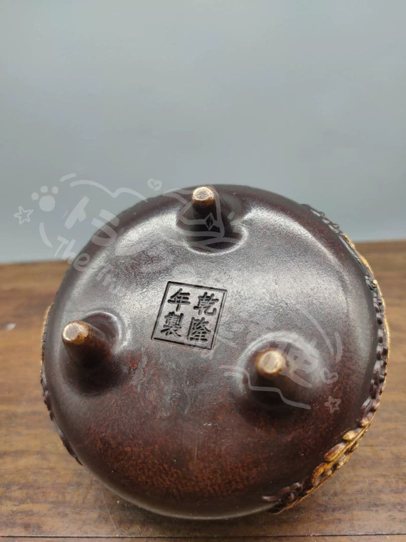 新年ギフト銅器 三足龍鳳薫炉 茶台薫香炉 茶道具 香道具 装飾品 工芸品