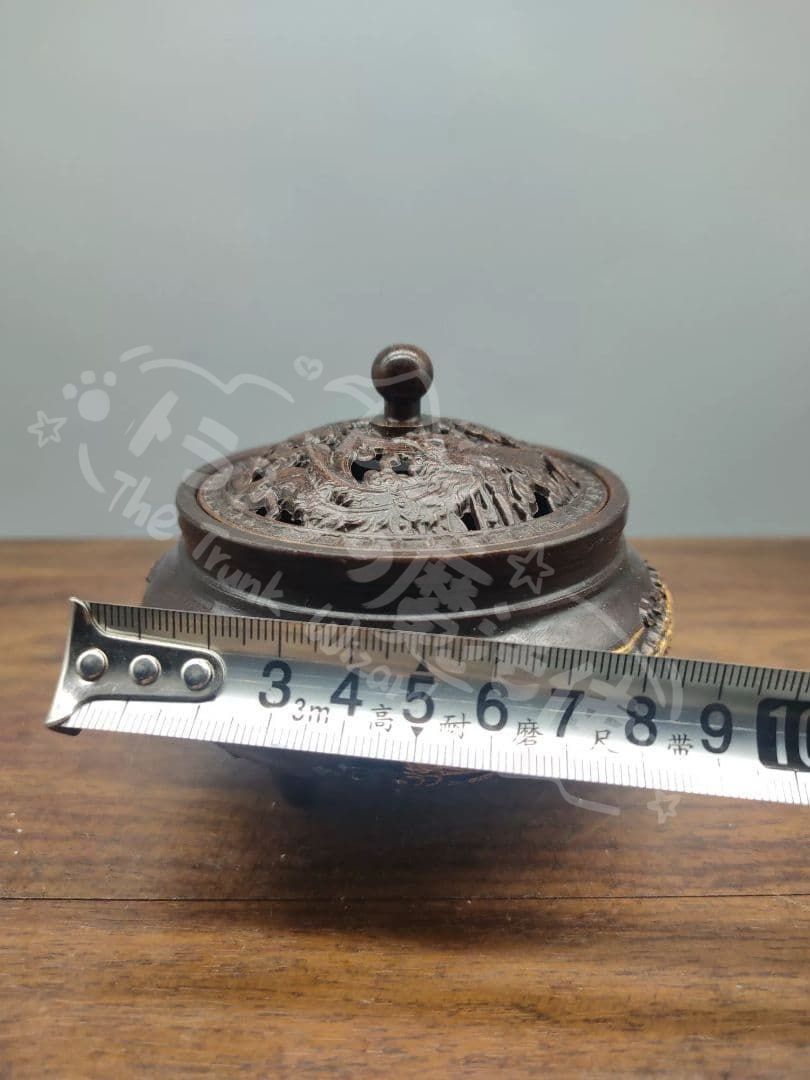 新年ギフト銅器 三足龍鳳薫炉 茶台薫香炉 茶道具 香道具 装飾品 工芸品
