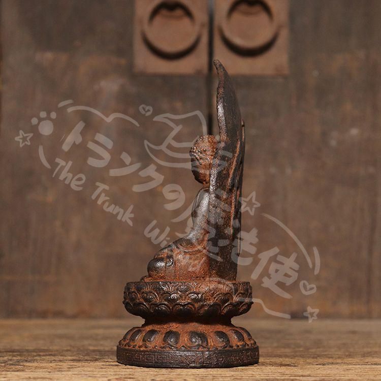  新年ギフト鉄器 鉄仏 蓮華仏坐像 現代 置物 金属工芸 工芸品