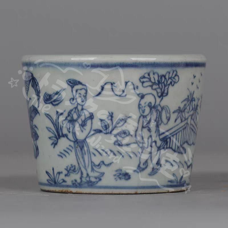 新年ギフト青花嬰戯紋様 盆栽鉢 山野草鉢 多肉植物 植木鉢 小品大品