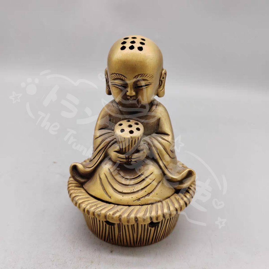 銅 細工 お坊さん 香炉 茶道具 工芸品 美術品 置物 新年ギフト銅 細工 お坊さん 香炉 茶道具 工芸品 美術品 置物