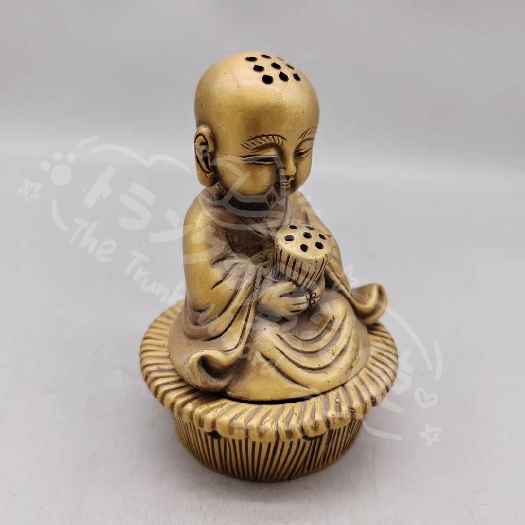 銅 細工 お坊さん 香炉 茶道具 工芸品 美術品 置物 新年ギフト銅 細工 お坊さん 香炉 茶道具 工芸品 美術品 置物