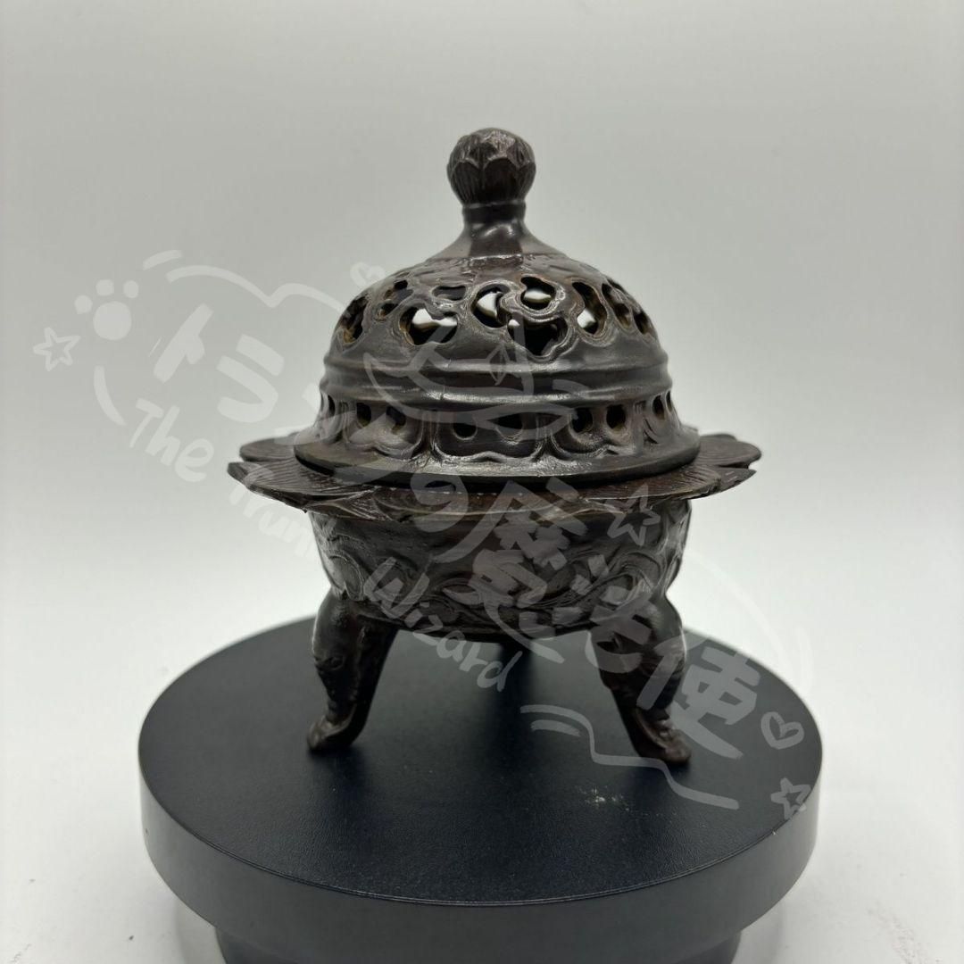 新年ギフト銅 細工 茶道具 香道具 蓋置 蓮華薫香炉 装飾品 現代工芸品
