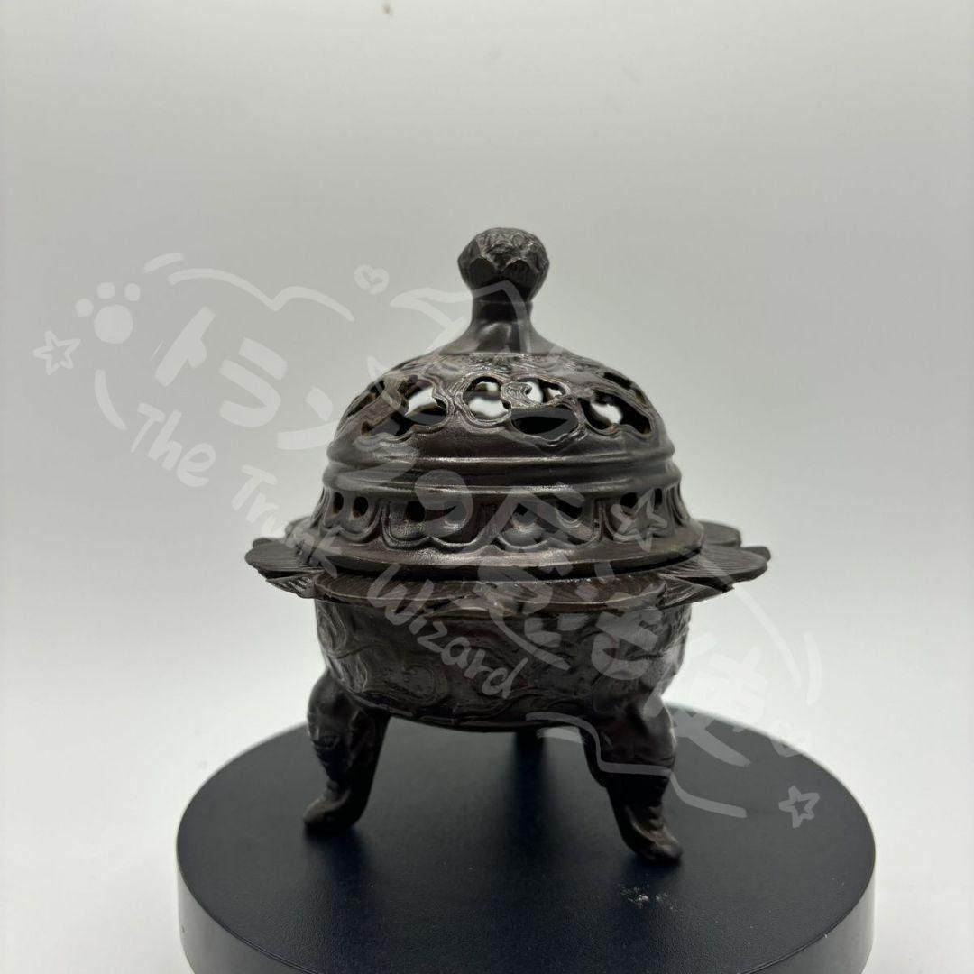 新年ギフト銅 細工 茶道具 香道具 蓋置 蓮華薫香炉 装飾品 現代工芸品
