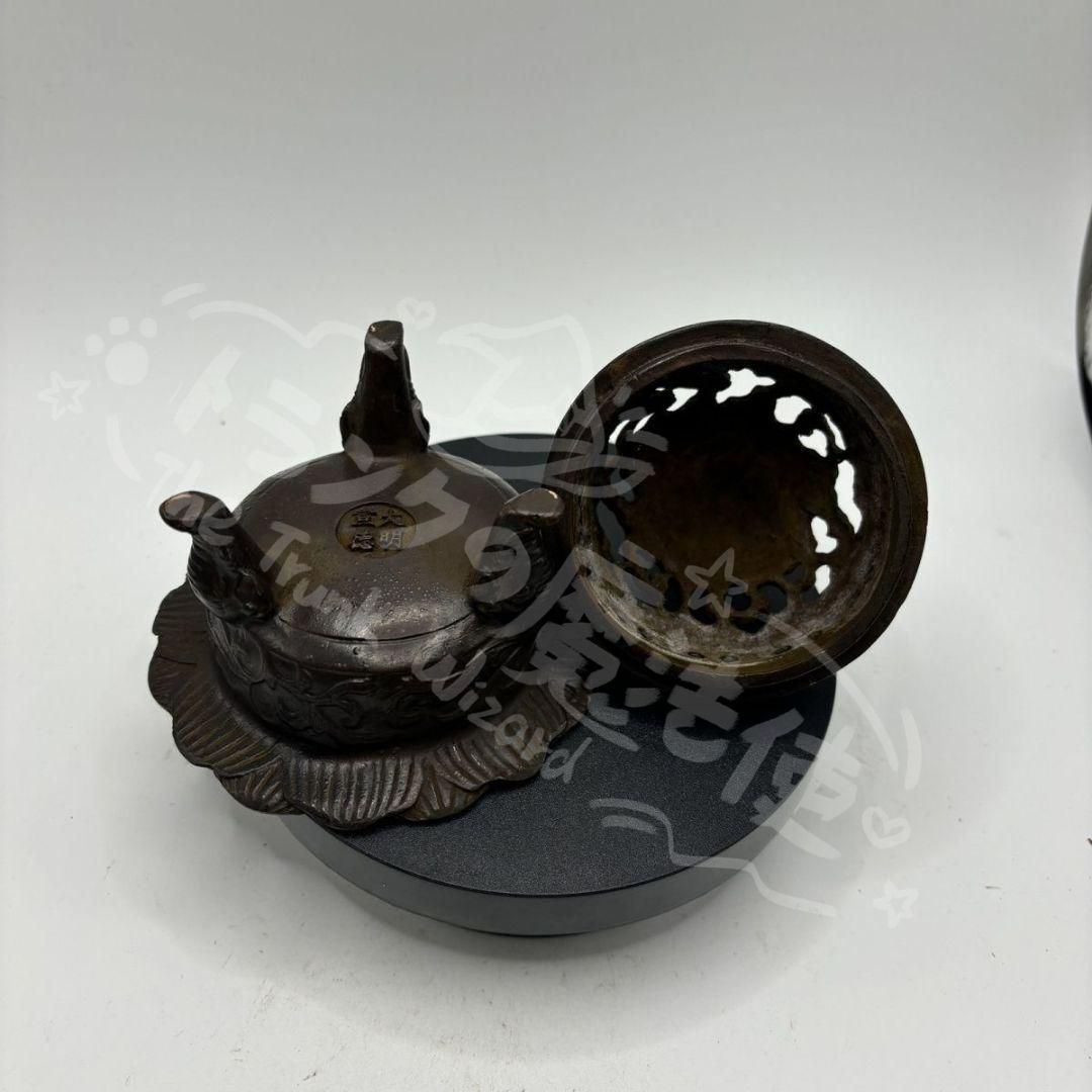 新年ギフト銅 細工 茶道具 香道具 蓋置 蓮華薫香炉 装飾品 現代工芸品