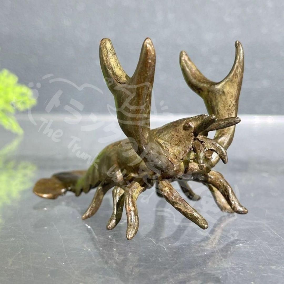 新年ギフト銅細工 ザリガニです 筆置 茶寵 装飾品 工芸品 美術品 置物